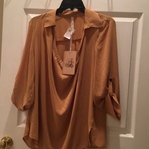 Chiffon mustard blouse!